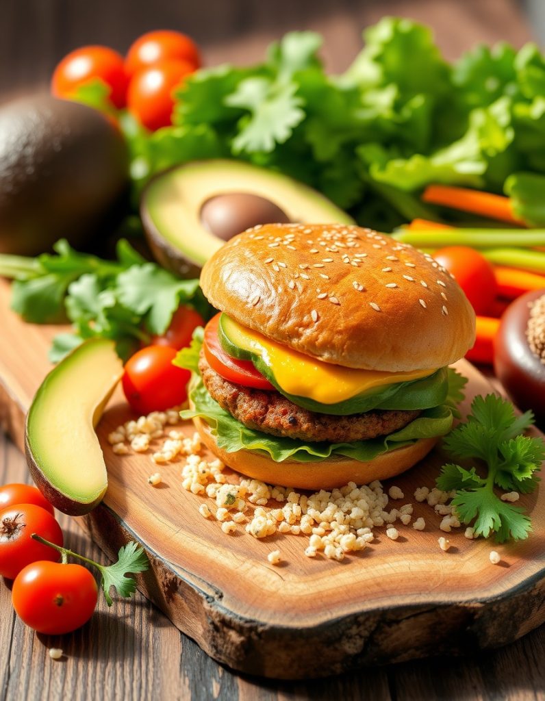 برنامه غذایی ۷ روزه برای ورزشکاران همراه با همبرگر گیاهی