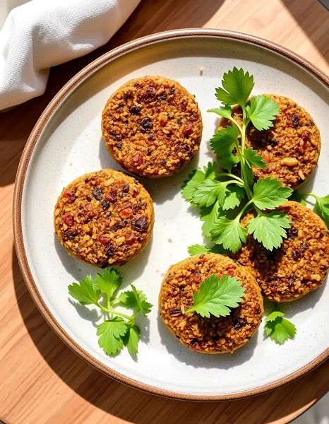 فلافل گیاهی بدون گلوتن و بدون سرخ‌کردنض